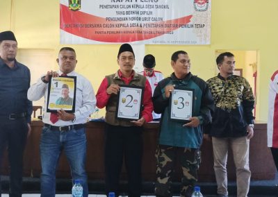 Pengundian Nomor Urut Calon Kepala Desa Tangkil, Kecamatan Cidahu, Sukabumi